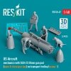 RESKIT RSF48-0049 US Aircraft mechanics with SUU-23 20mm gun pod  (open & close gun bay) on transport trolley (scene 1) (3 pcs) (3D Printed) (1/48)